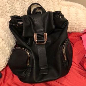 Black leather backpack NWOT